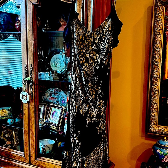 💃🏻GorgeousSue Wong NocturneCocktaildressSilk&VelvetFloral Bohemian EUCS:10💋 - Picture 3 of 16